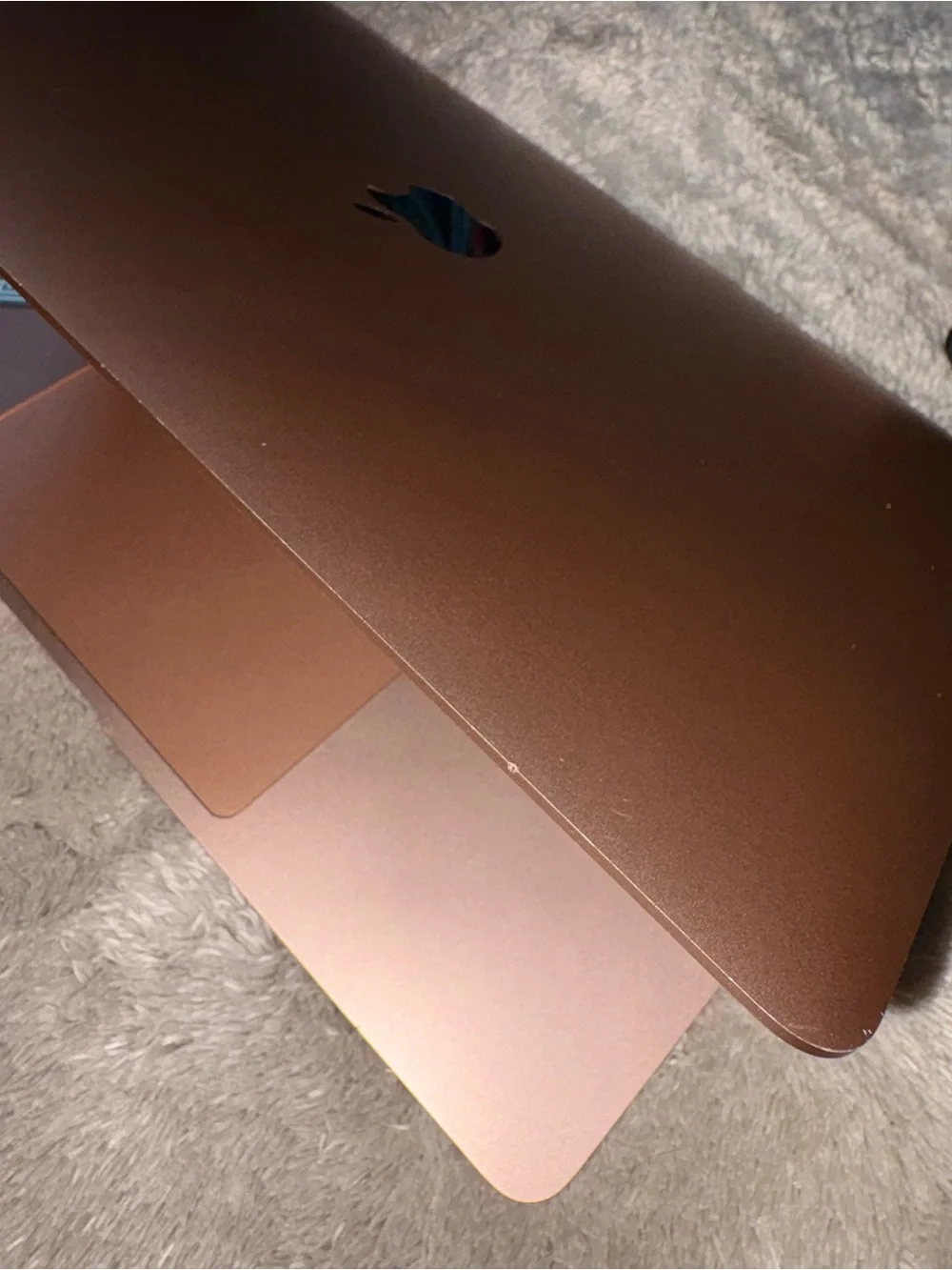 Apple Rose Gold Laptop with Plum Protective Sleeve